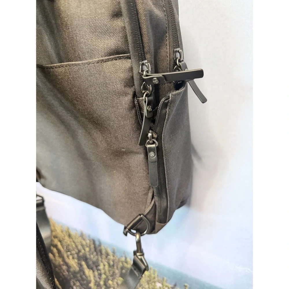 Brooks Brothers BB18821 Grant Dual-Handle Backpack -Charcoal Grey & Black-New